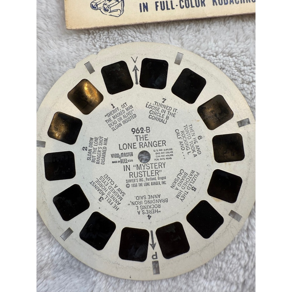 Vintage View-Master Reel Set Lone Ranger Mystery Rustler 1956 Sawyer's 3D - Picture 4 of 6